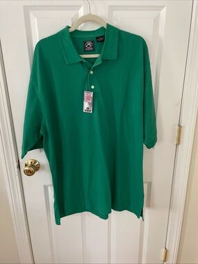 Ahead Authentic Men's Emerald Green Short-Sleeve Polo Golf Shirt